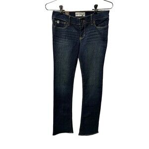 NWT ABERCROMBIE KIDS JEANS BOOT CUT GIRLS 16 SLIM DARK WASH BLUE THE A&F BOOT